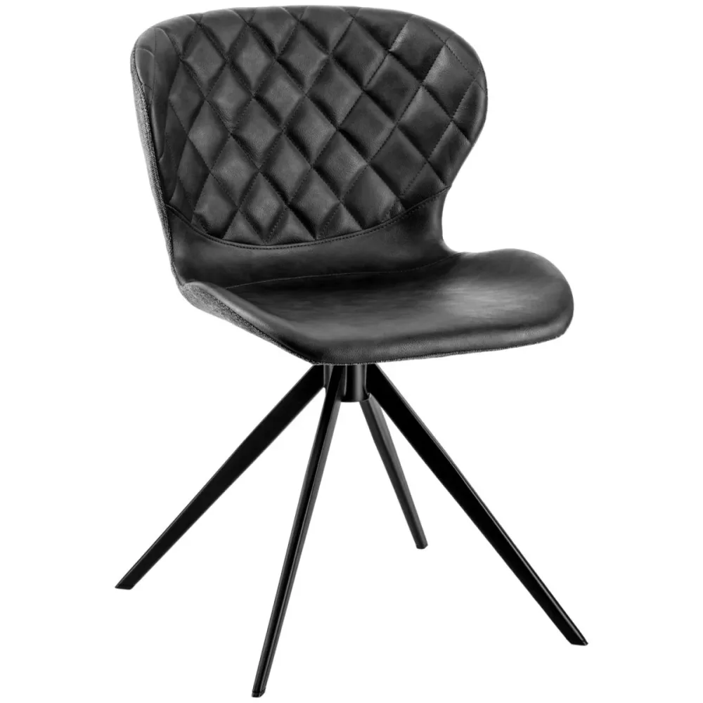 VEGA Schalenstuhl Kansas; 49x56x78 cm (BxTxH); Sitz schwarz/hellgrau, Gestell schwarz; 2 Stück / Pack