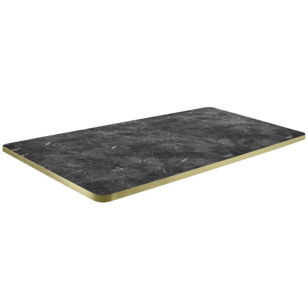 VEGA Indoor-Tischplatte Marvani rechteckig; 120x80x2.5 cm (LxBxH); gold/schwarz/marmoriert; rechteckig