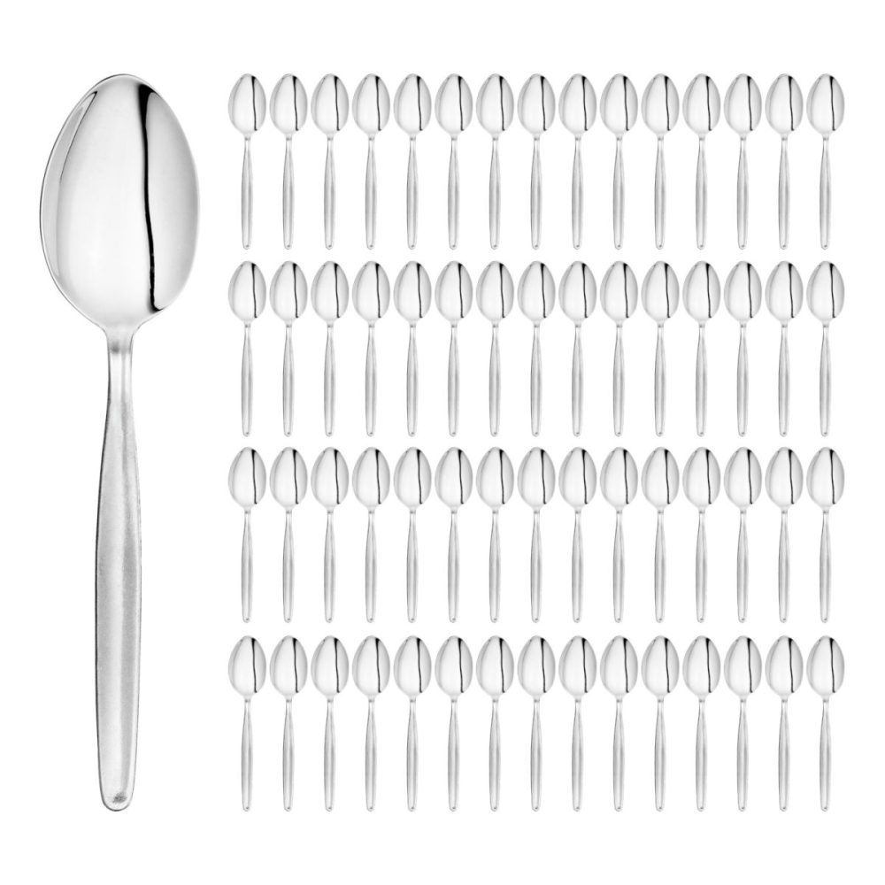 PULSIVA Vorteilspack Kaffeelöffel Basic; 13.7 cm (L); silber, Griff silber; 60 Stück / Pack