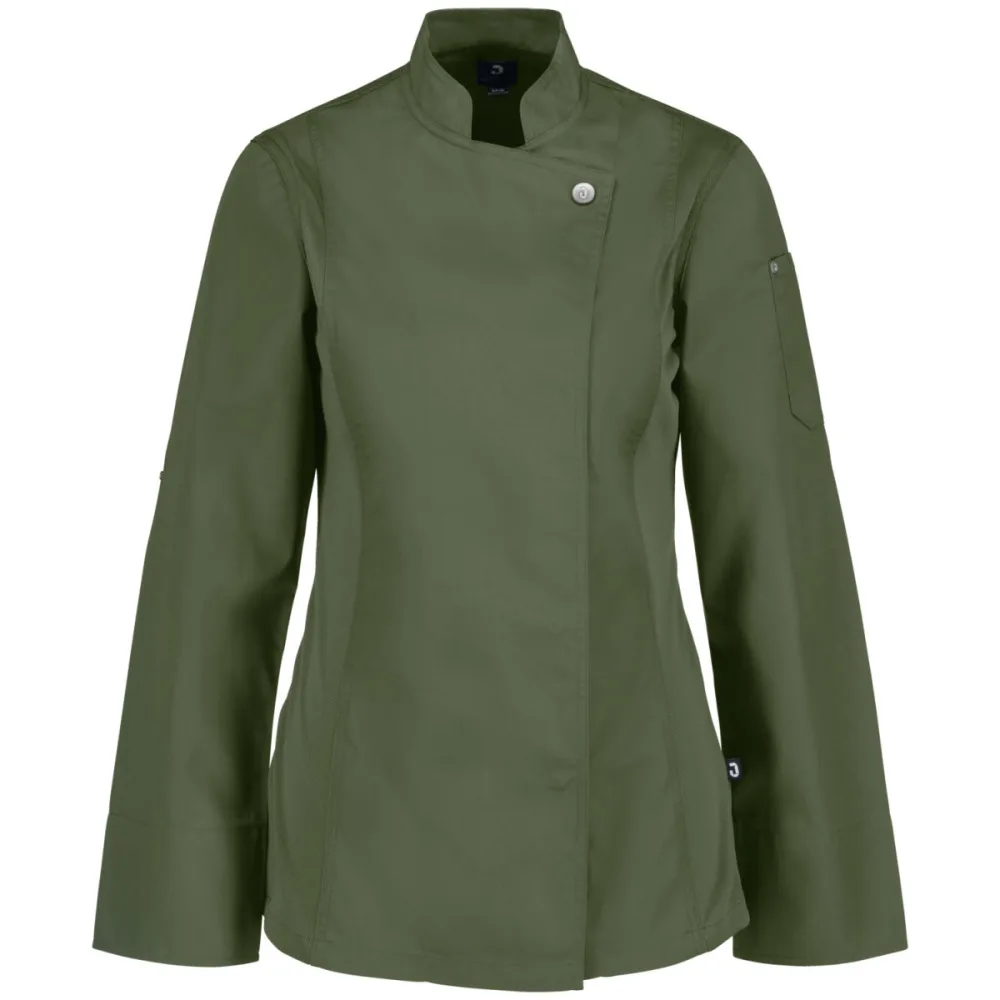 JOBELINE Damen Kochjacke Carter Langarm; Kleidergrösse 56; oliv