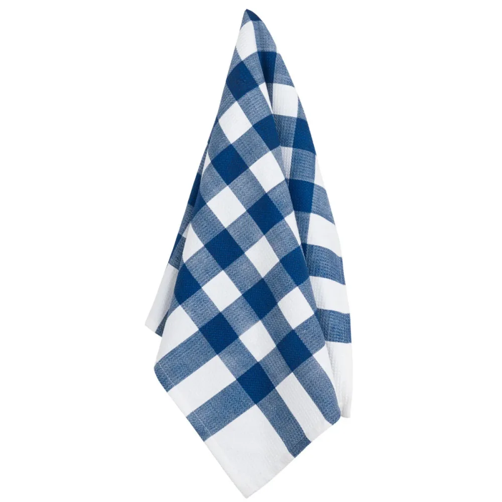 ERWIN M. Geschirrtuch Tübingen Pack: 3x weiss, 2x blau-weiss-kariert; 50x90 cm (BxL); weiss/blau; rechteckig; 5 Stück / Pack