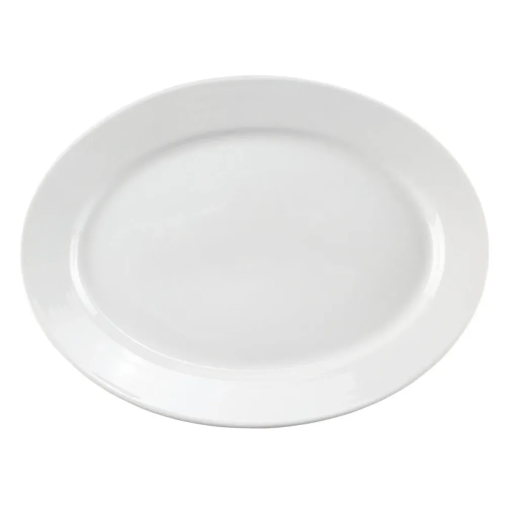PULSIVA Servierplatte Rondon; 33x25 cm (LxB); weiss; oval; 3 Stück / Pack