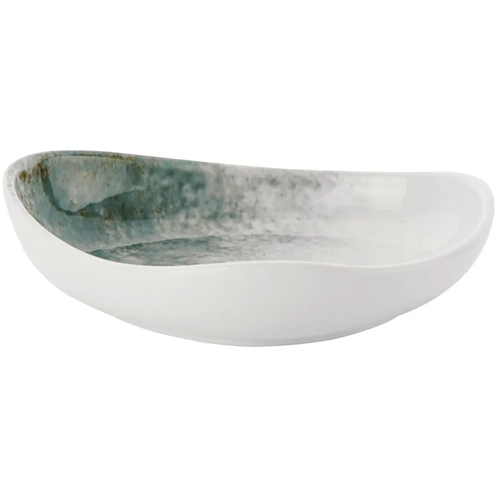 VEGA Teller tief Purior; 350 ml, 18.5x17x4.9 cm (LxBxH); weiss/petrol; oval; 6 Stück / Pack