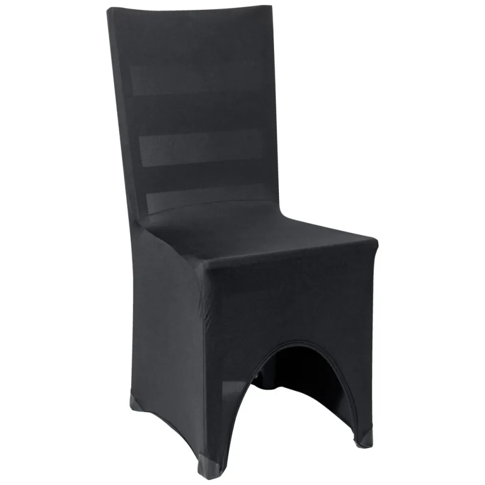 PULSIVA Stuhlhusse Stretch Bankett mit Aussparung; 45x43x97 cm (BxLxH); schwarz