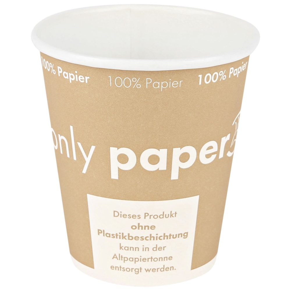 NATUREStar Trinkbecher Only Paper; 250 ml, 9x9.5 cm (ØxH); braun; 50 Stück / Pack