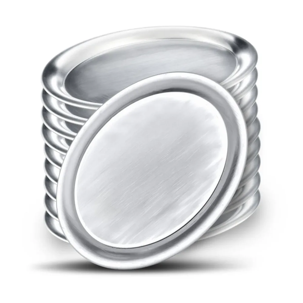 PULSIVA Edelstahltablett Caccia 10er-Pack; 26.5x20x1 cm (LxBxH); silber; oval; 10 Stück / Pack