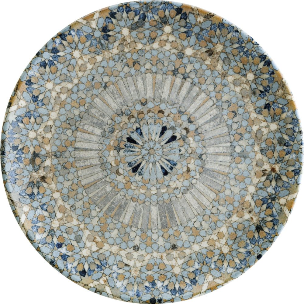 Bonna Teller flach Luca Mosaic; 27 cm (Ø); orange/dunkelblau/hellblau/gelb/weiss; rund; 12 Stück / Pack