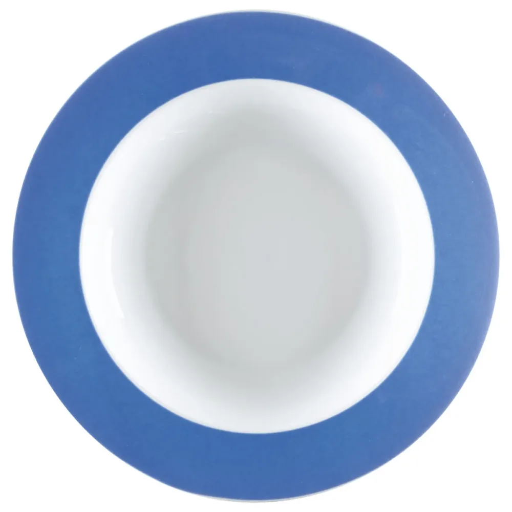 PULSIVA Teller Multi-Color tief; 350 ml, 23.5x4.6 cm (ØxH); weiss/blau; rund; 6 Stück / Pack