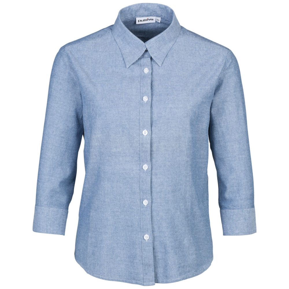 PULSIVA Damenbluse Branda Dreiviertelarm; Kleidergrösse 48/50; blau