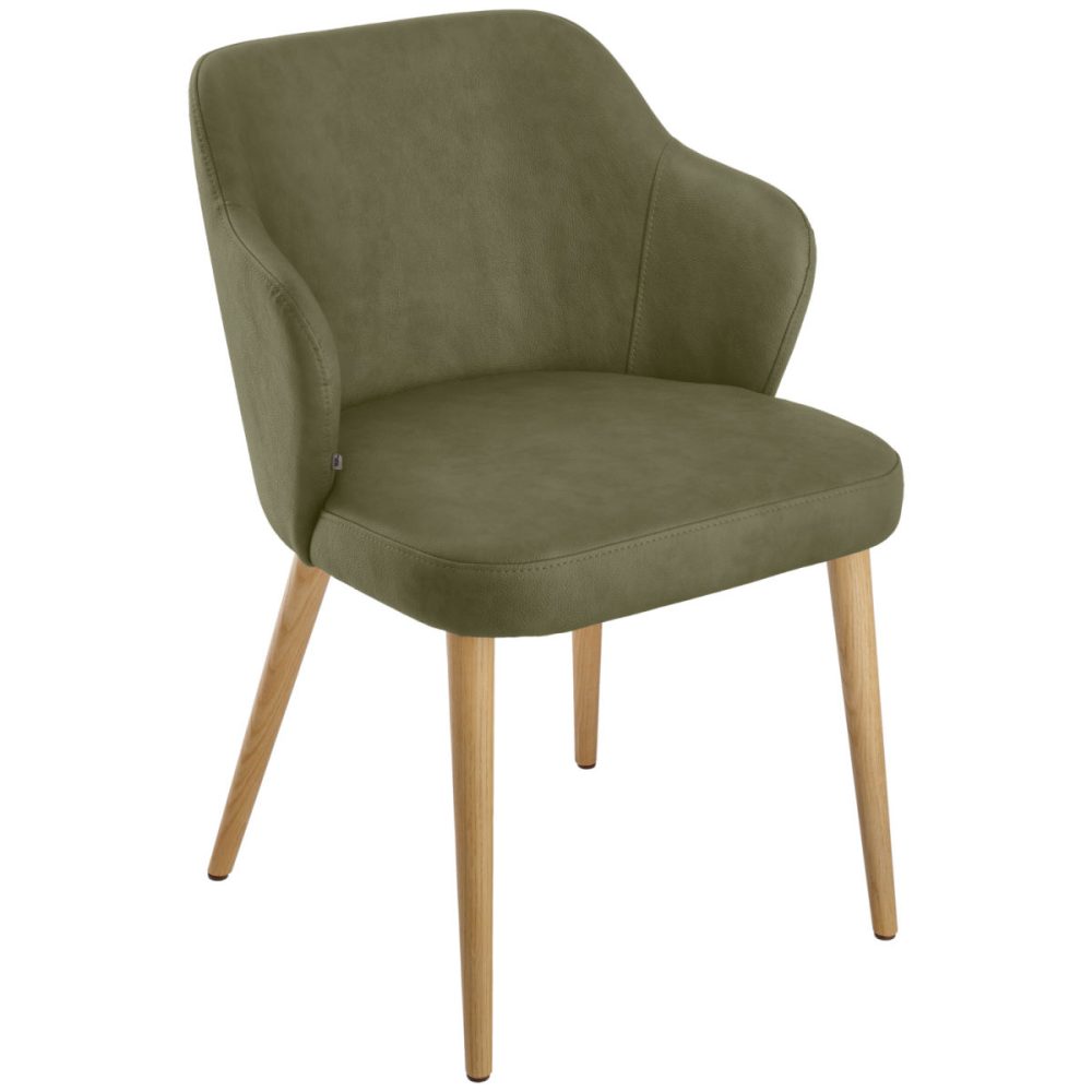 VEGA Polsterstuhl Katya Kunstleder; 55x58x81 cm (BxTxH); Sitz oliv, Gestell braun