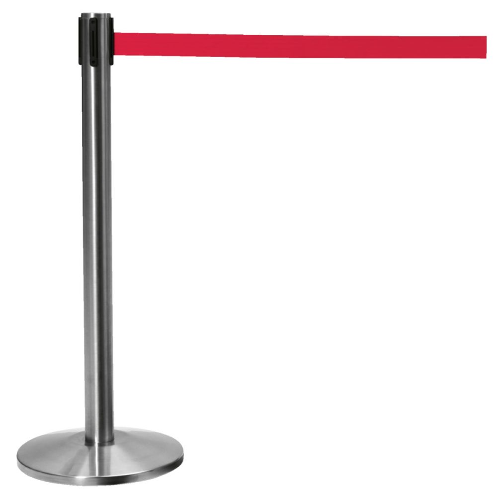VEGA Absperrsäule und -band Badardo; 37x96 cm (ØxH); silber/rot