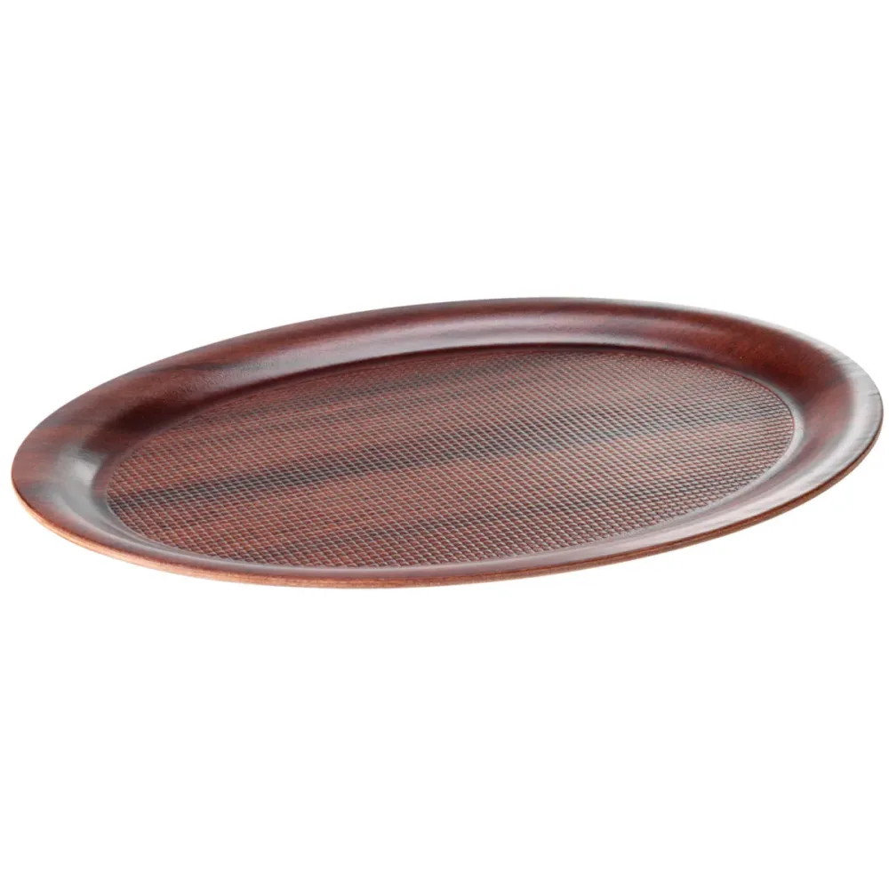 PULSIVA Serviertablett Tile oval; 26x20 cm (LxB); braun; oval