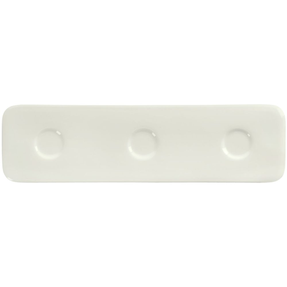 VEGA Platte rechteckig Opus mit Aussparung; 350 ml, 36.5x10.5x1.5 cm (LxBxH); elfenbein; 4 Stück / Pack
