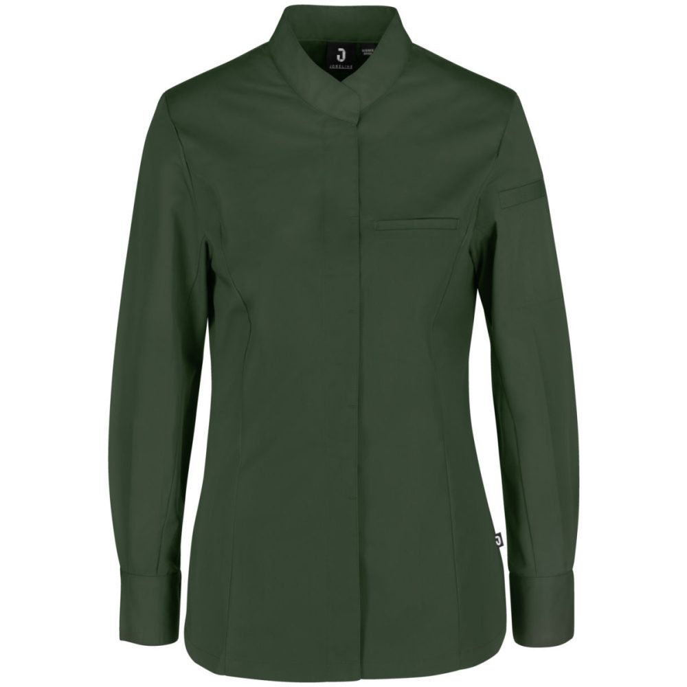 JOBELINE Damen Kochjacke Marco Langarm; Kleidergrösse 50; dunkeloliv