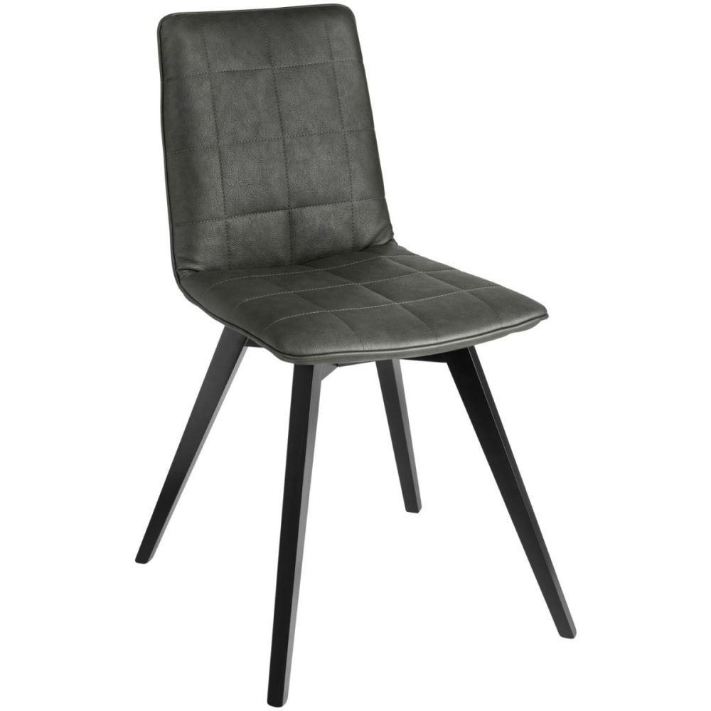 VEGA Schalenstuhl  Milaria Kunstleder, Gestell Holz; 60x51x88.5 cm (BxTxH); Sitz anthrazit, Gestell schwarz; 2 Set / Pack