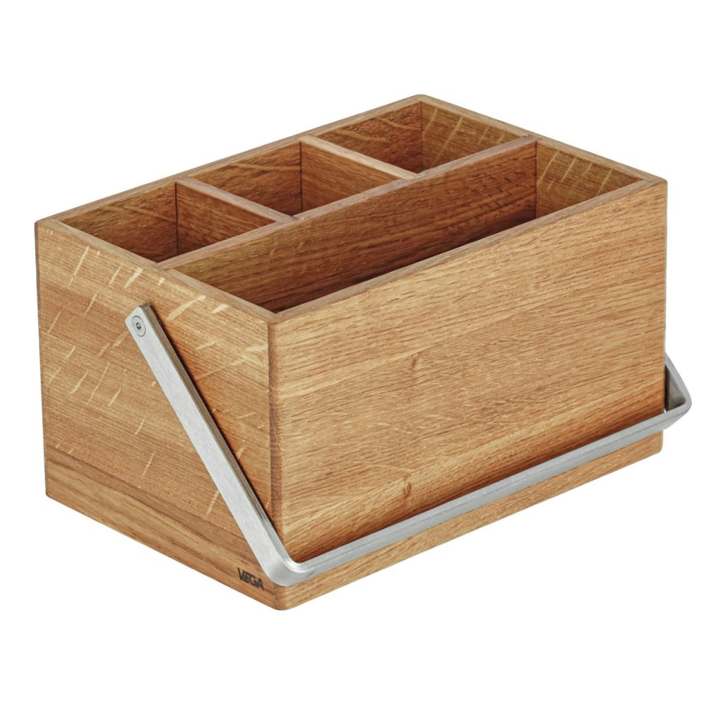 VEGA Besteckbehälter Esino mit Griff; 21.2x14.4x12 cm (LxBxH); eiche