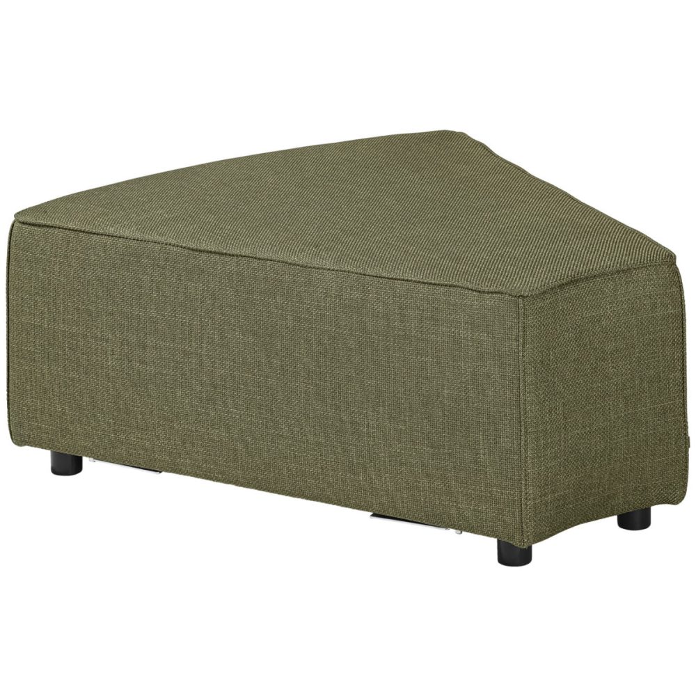 VEGA Hocker für modulares Sofa Belford abgerundet; 99x90x40 cm (BxTxH); Sitz grün meliert, Gestell schwarz
