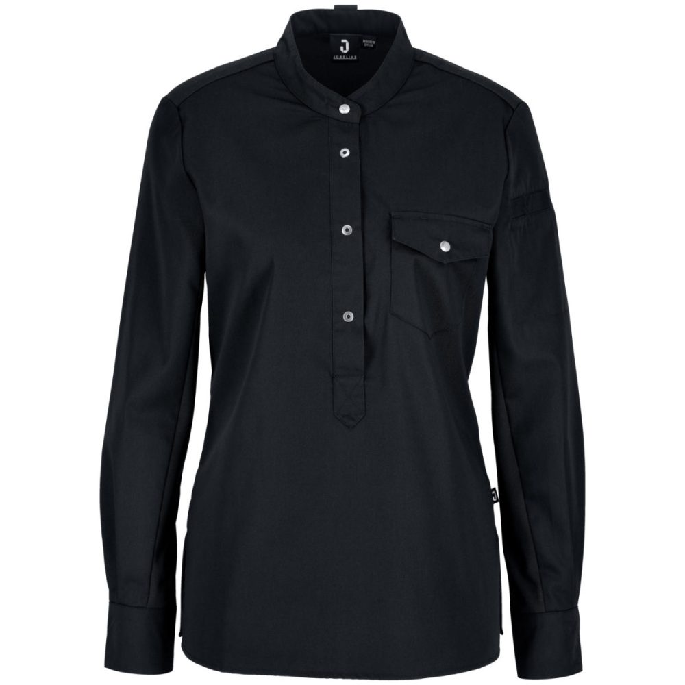 JOBELINE Damen Kochjacke Luca Langarm; Kleidergrösse 48; schwarz