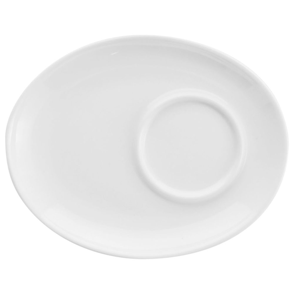 PULSIVA Cappuccino-Untertasse Rio; 17x13x2 cm (LxBxH); weiss; oval; 6 Stück / Pack