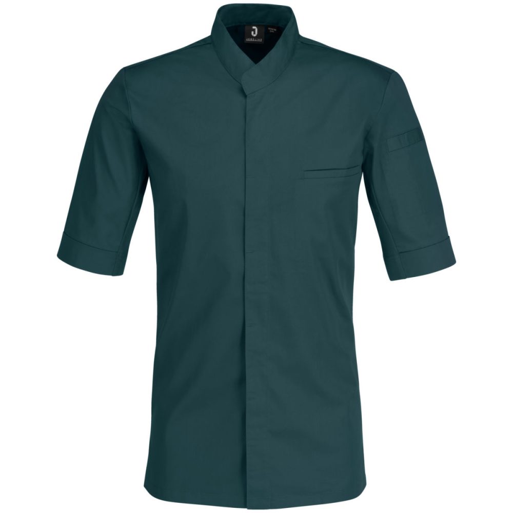JOBELINE Herren Kochjacke Marco Kurzarm; Kleidergrösse 54; petrolgrün