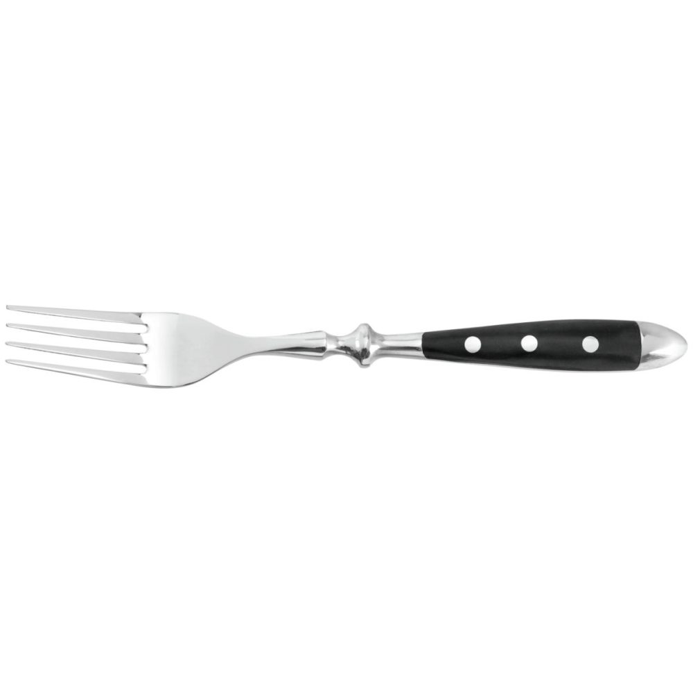PULSIVA Menügabel Gutshof; 20.3 cm (L); silber, Griff schwarz; 12 Stück / Pack