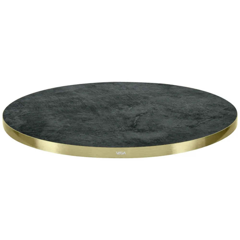 VEGA Indoor-Tischplatte Marvani rund; 50x2.5 cm (ØxH); gold/schwarz; rund
