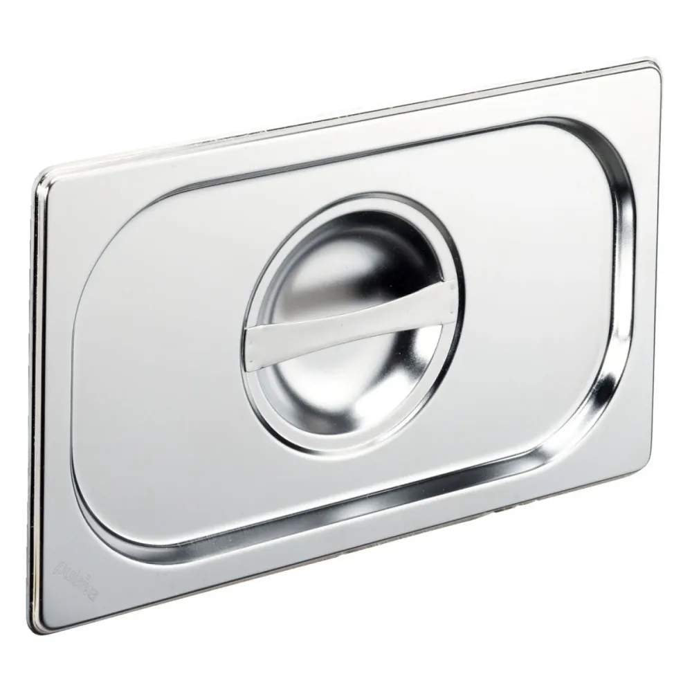 PULSIVA GN-Deckel 1/4 Basic ohne Löffelaussparung; GN 1/4, 26.5x16.2 cm (LxB); silber; rechteckig