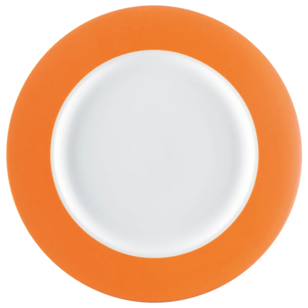 PULSIVA Teller Multi-Color flach; 22.9x2.2 cm (ØxH); weiss/orange; rund; 6 Stück / Pack