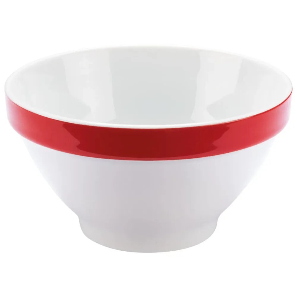 PULSIVA Schale Multi-Color; 440 ml, 13.8x7.1 cm (ØxH); weiss/rot; 6 Stück / Pack