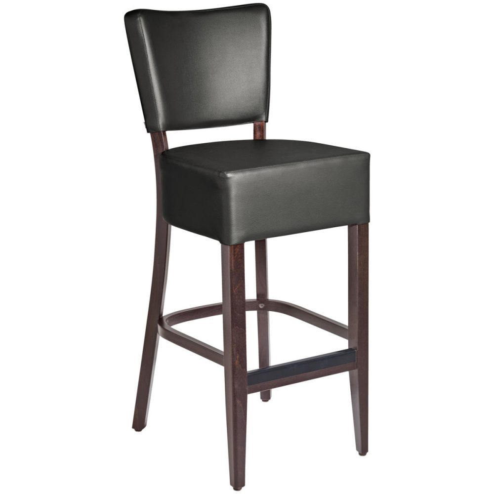 PULSIVA Barstuhl Prestige; 45x56x110 cm (BxTxH); Sitz schwarz, Gestell nussbaum