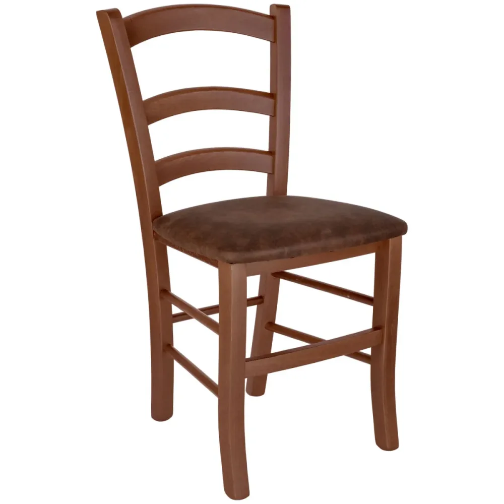PULSIVA Holzstuhl Herakles 2 Komfort; 44x51x87 cm (BxTxH); Sitz dunkelbraun, Gestell nussbaum; 2 Stück / Pack