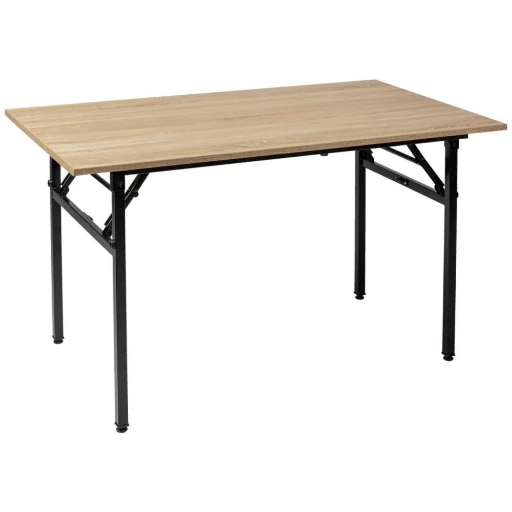 PULSIVA Bankett-Tisch Avilo; 138x80x75 cm (LxBxH); Platte eiche, Gestell schwarz; rechteckig