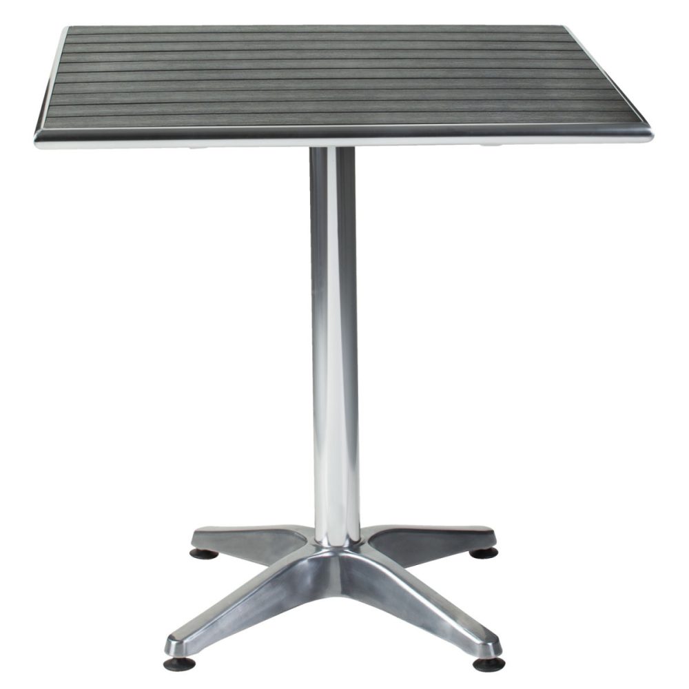 PULSIVA Outdoor-Bistrotisch Coffee-Bar quadratisch; 70x70x72 cm (LxBxH); Platte schwarz, Gestell silber; quadratisch