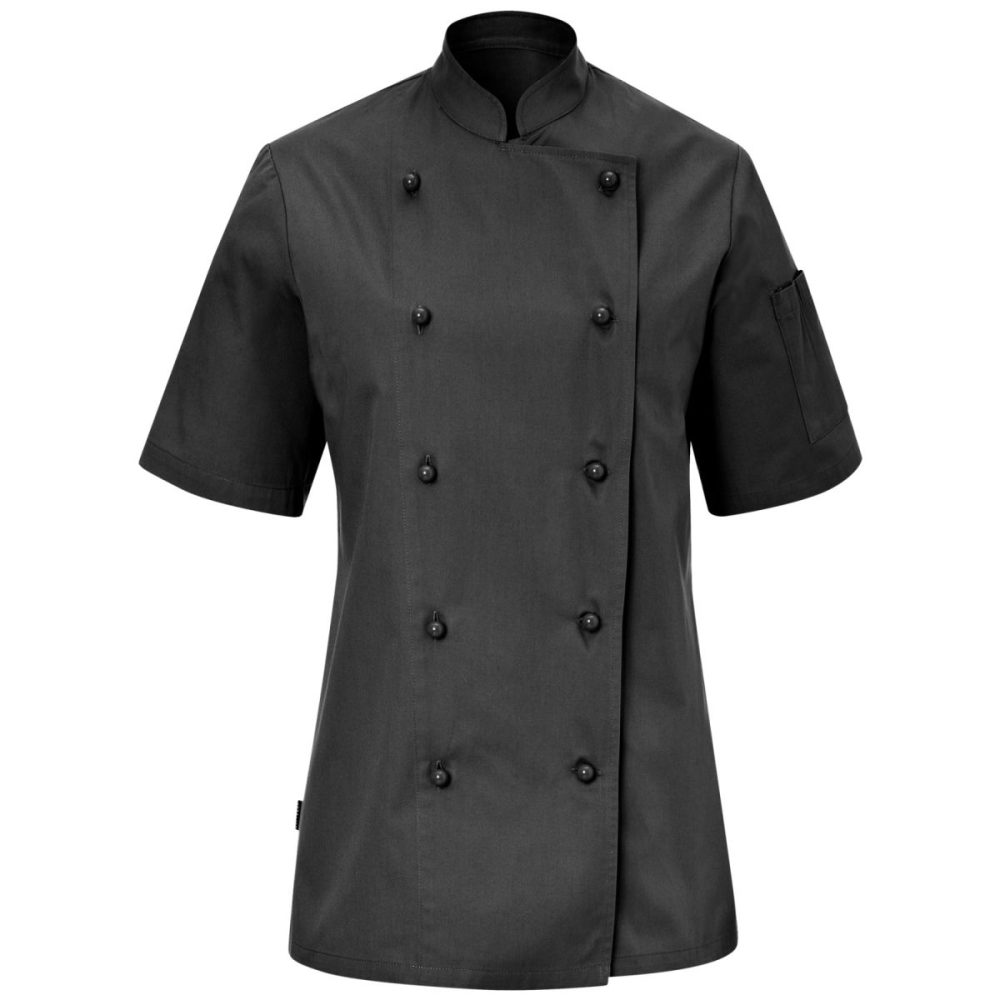 PULSIVA Damenkochjacke Milan Halbarm; Kleidergrösse 36; schwarz