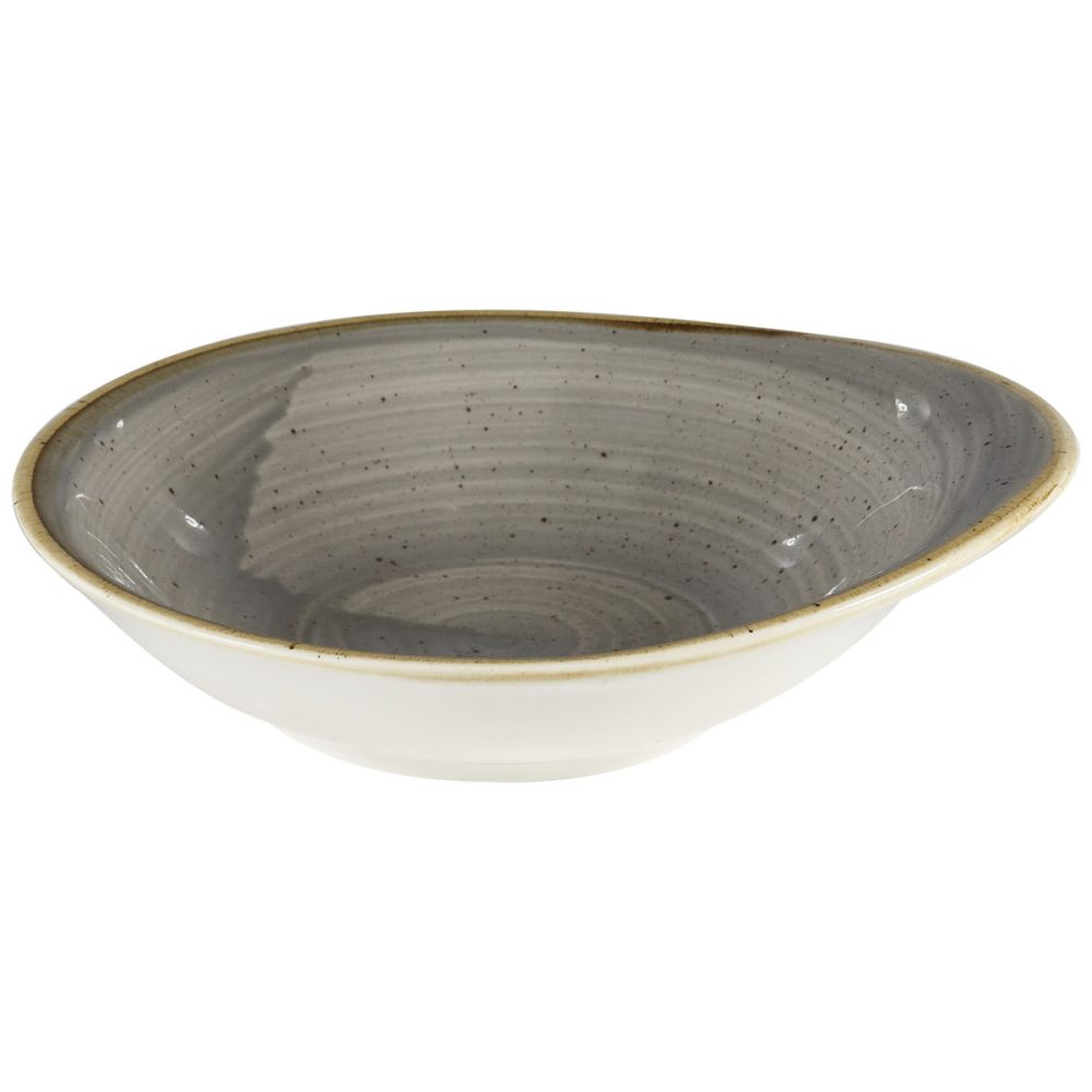 Churchill Schale Stonecast Peppercorn oval tief; 300 ml, 18.5x18.5x16.8 cm (LxBxH); grau/braun; oval; 12 Stück / Pack