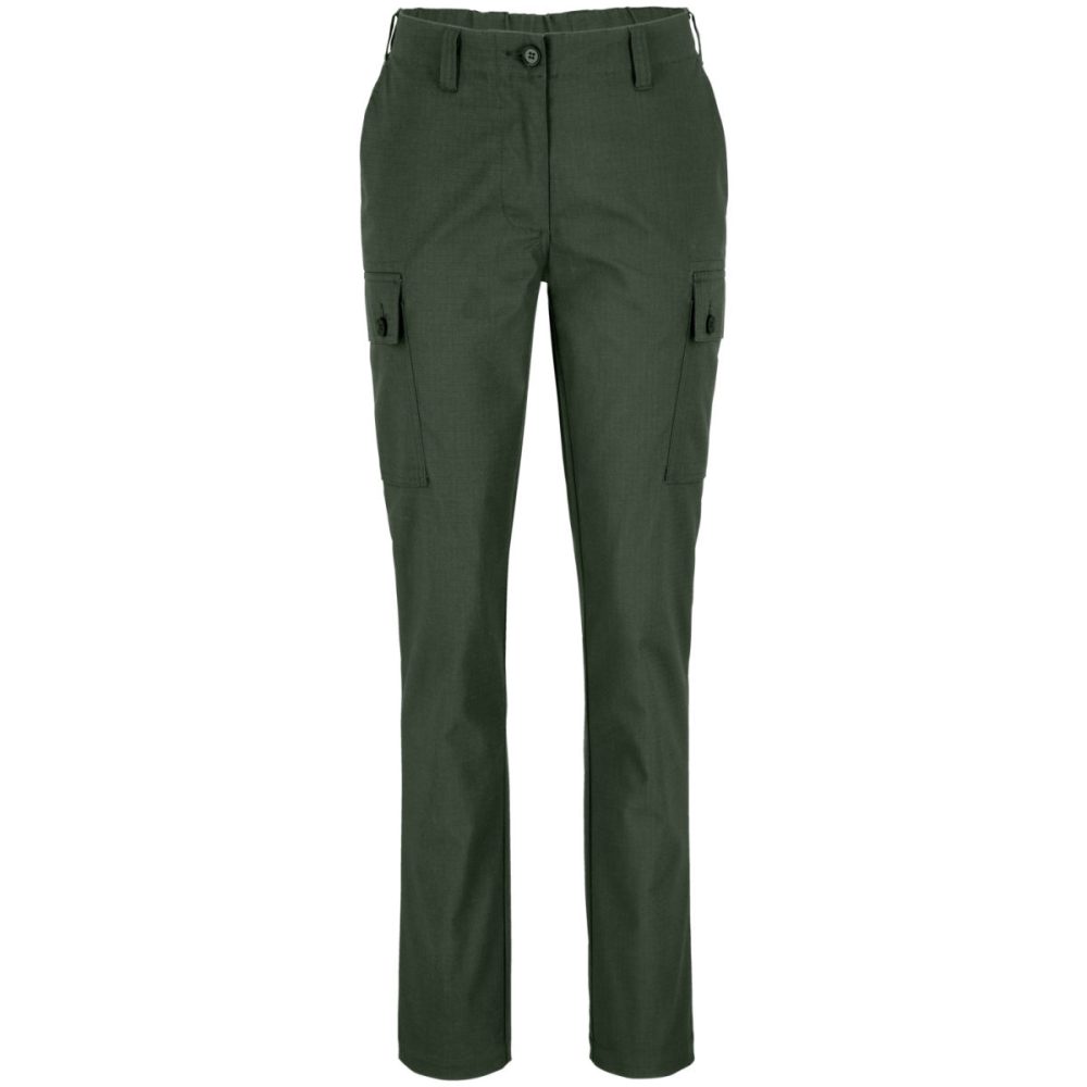 JOBELINE Damen Kochhose Cargo Ripstop; Kleidergrösse 56; dunkeloliv