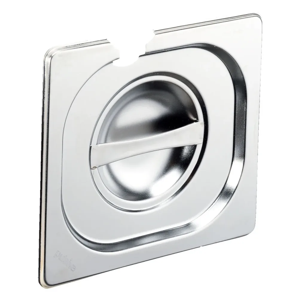 PULSIVA GN-Deckel 1/6 Basic mit Löffelaussparung; GN 1/6, 17.6x16.2 cm (LxB); silber
