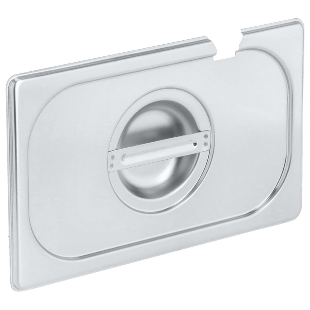 PULSIVA GN-Deckel 1/4 Smart  mit Löffelaussparung; GN 1/4, 26.5x16.2 cm (LxB); silber