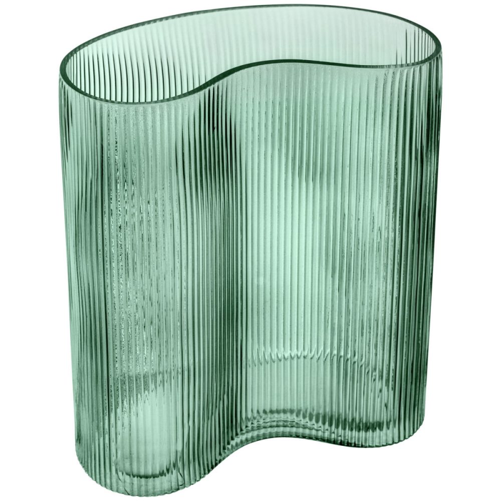 Glasvase Anastasija; 22.5x12x25.3 cm (LxBxH); grün; organisch