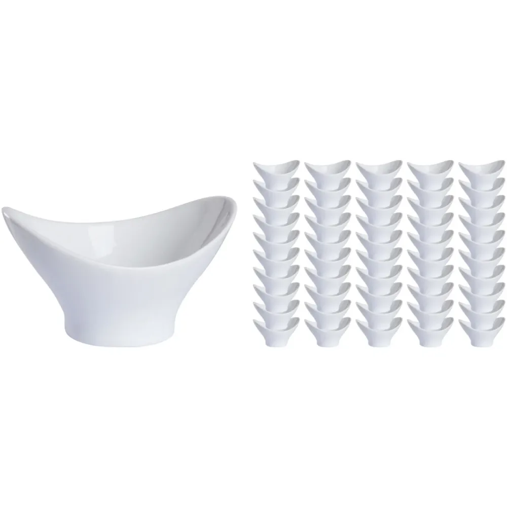PULSIVA Mini-Schälchen Vis 50-teilig; 70 ml, 10.1x8x5.8 cm (LxBxH); weiss; 50 Stück / Pack