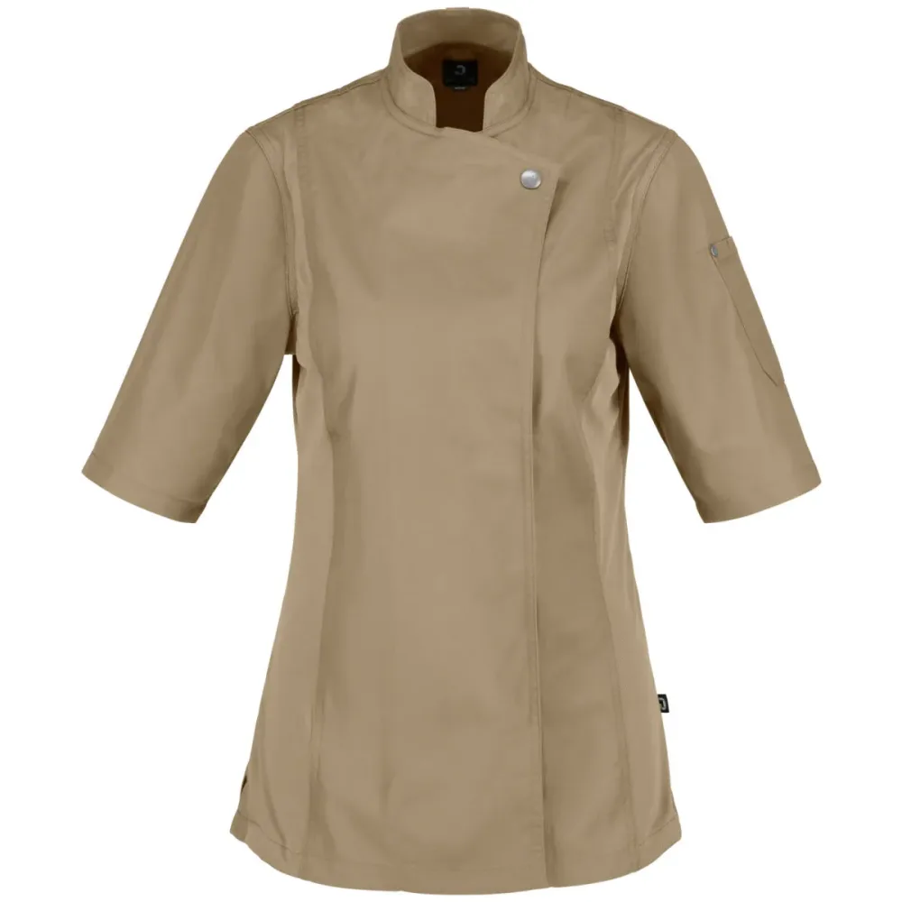 JOBELINE Damen Kochjacke Carter Kurzarm; Kleidergrösse 52; sand