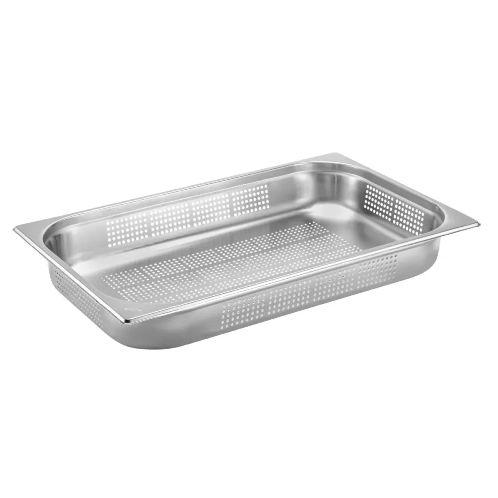 PULSIVA GN-Behälter 1/1 Basic gelocht ; GN 1/1, 9000 ml, 53x32.5x6.5 cm (LxBxT); silber