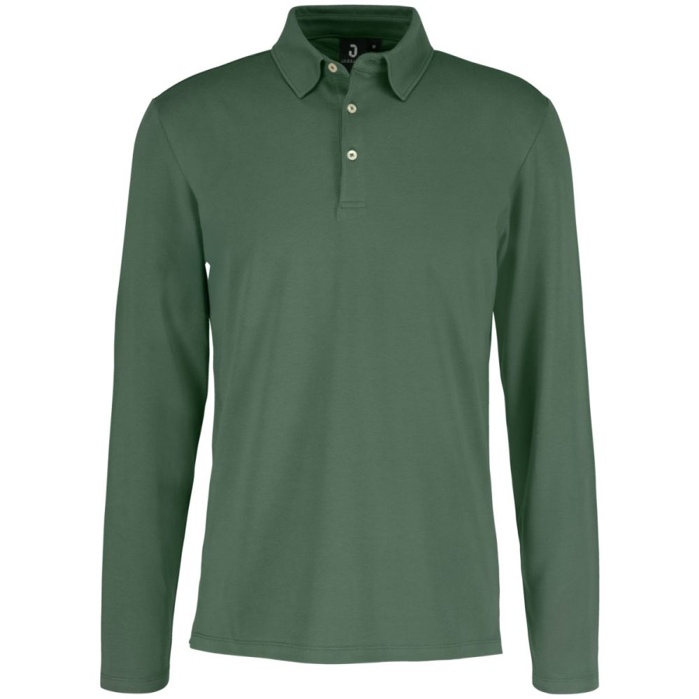 JOBELINE Herren Poloshirt Malme Langarm; Kleidergrösse S; oliv