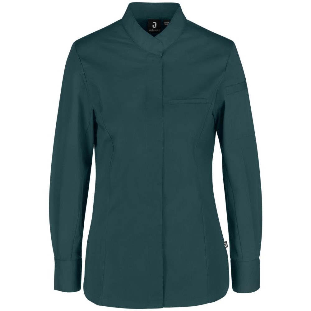 JOBELINE Damen Kochjacke Marco Langarm; Kleidergrösse 50; petrolgrün
