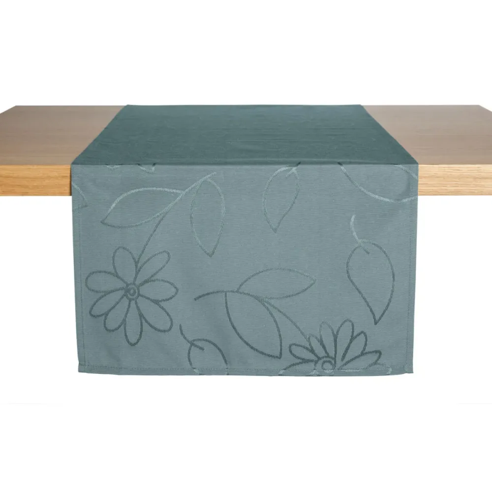 ERWIN M. Tischläufer Floralie; 40x130 cm (BxL); rauchblau; rechteckig