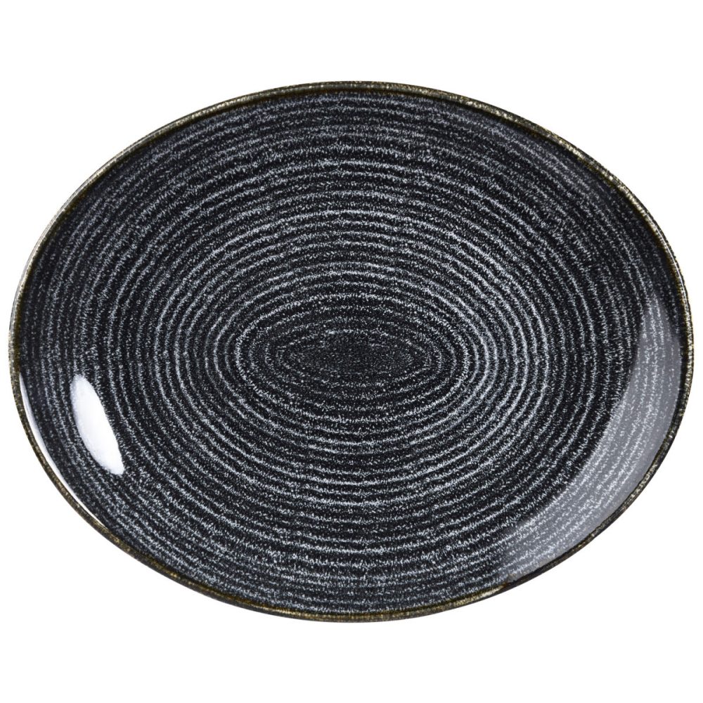 Churchill Teller Studio Prints Charcoal Black oval Coupe; 27x22.9 cm (LxB); schwarz; oval; 12 Stück / Pack