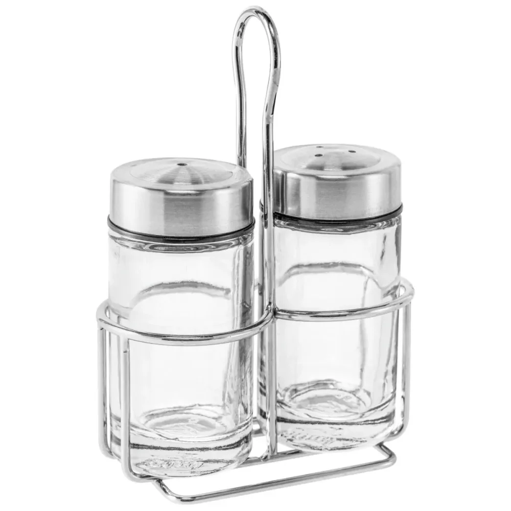 PULSIVA Menagen-Set Mella 3-teilig; 9x13.4x5.4 cm (BxHxT); silber/transparent