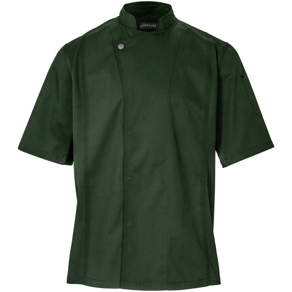 JOBELINE Herren Kochjacke Carter Kurzarm; Kleidergrösse 52; dunkeloliv