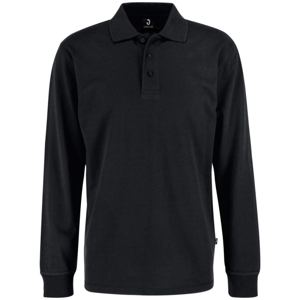 JOBELINE Herren Poloshirt Fly Langarm; Kleidergrösse 4XL; schwarz