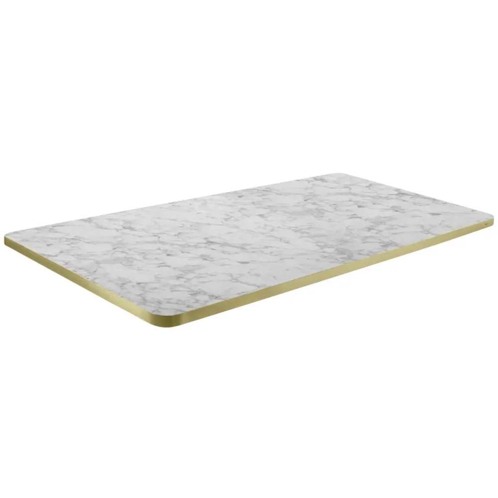 VEGA Indoor-Tischplatte Marvani rechteckig; 120x80x2.5 cm (LxBxH); gold/weiss/marmoriert; rechteckig